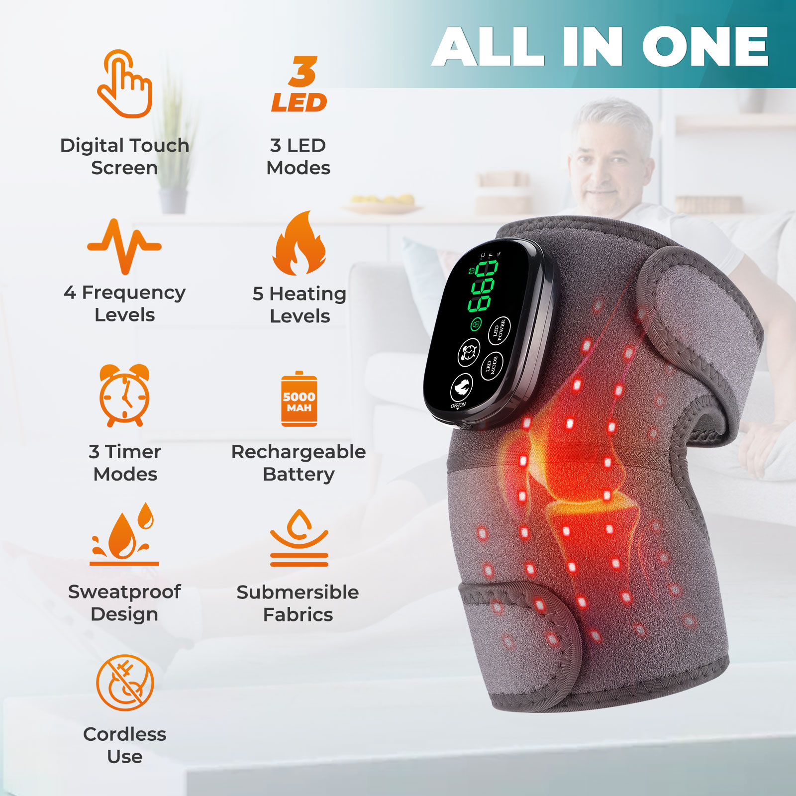 Red Light Knee Brace for Worko - đánh giá và giá Smart Knee Wrap